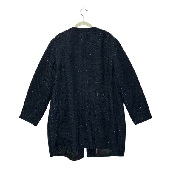 RSVP By Talbots Lurex Metallic Tweed Jacket NWT Women's Sz 20W Navy Blue Elegant - Picture 3 of 6